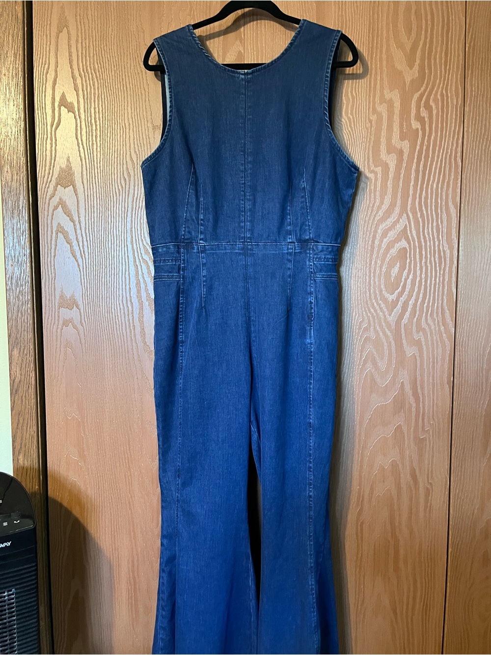 Free People Sleeveless Denim Jumpsuit in Blue
